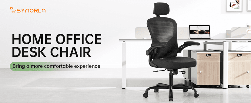 Office Chair Ergonomic Desk Chair, 330LBS Capacity, High Back Computer Chair for Long Hours Comfortable, Rolling Swivel Executive Task Chair for Home Office with Flip-up Armrests, Black