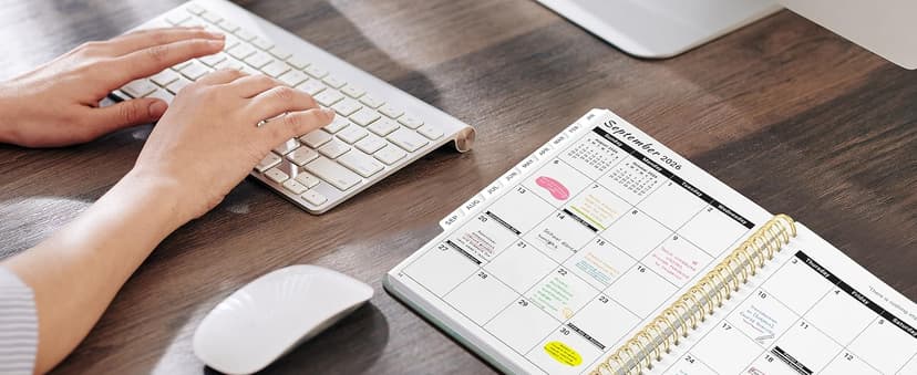 2026 Planner, Weekly and Monthly Calendar Planner for Women, Jan 2026 - Dec 2026, Hardcover Planning Agenda Book with Tabs, Spiral Bound, Inner Pocket, Perfect for School Office Supplies, 6.3" x 8.5" - Wildflowers