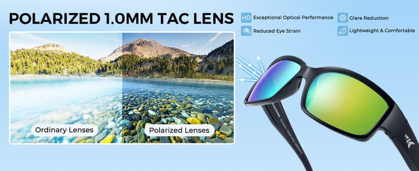 KastKing Skidaway Polarized Sport Sunglasses for Men and Women,Ideal for Driving Fishing Cycling and Running,UV Protection