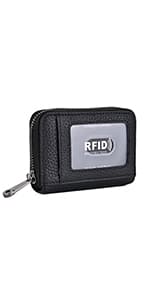 EASTNIGHTS Credit Card Holder Slim Wallet Leather Minimalist Wallet with ID Window