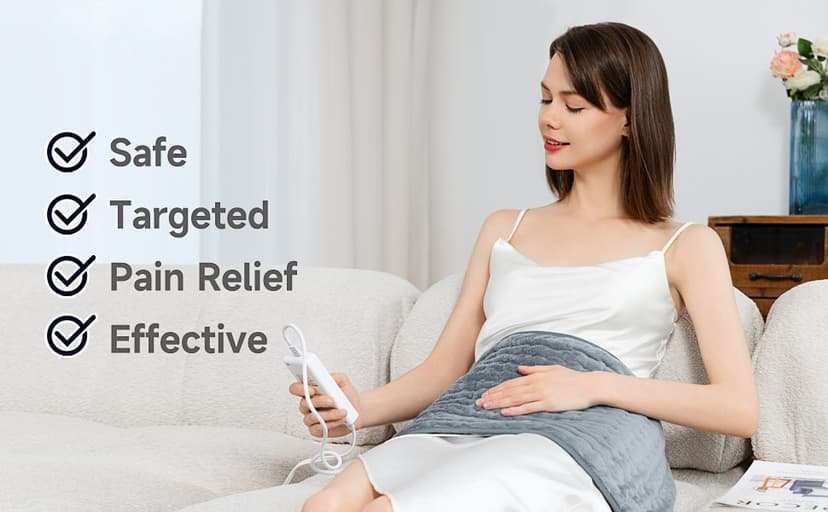 Heating Pad for Back & Period Cramps, Portable Heating Pad for Neck and Shoulders and Back with Auto Shut Off Large, Machine Washable, Christmas Gifts for Women, Men