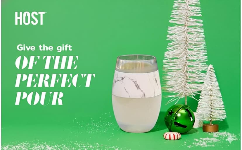 Host Wine Freeze Cup Set of 2 - Plastic Double Wall Insulated Wine Cooling Freezable Drink Glasses with Freezing Gel, Wine Glass Gift for Red and White Wine, 8.5 oz Marble