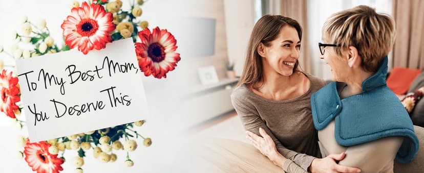 NIUONSIX Heating Pad for Neck and Shoulders and Back, Birthday Gifts for Women Mom Wife Men Dad, Weighted Electric Heated Wrap for Pain Relief and Daily Relax, 6 Heat Settings 4 Timers Auto Off, Blue