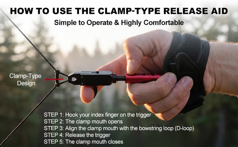 NovaSpark Archery Wrist Release Aid for Compound Bow – Auto-Closing Jaws & 3-Stage Adjustable Length | Smooth Caliper Trigger | Comfortable Strap for Youth & Adults Target Practice, Hunting