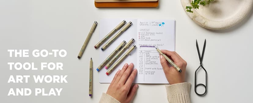 SAKURA Pigma Micron Fineliner Pens - Archival Black Ink Pens - Pens for Writing, Drawing, or Journaling - Assorted Point Sizes - 6 Pack