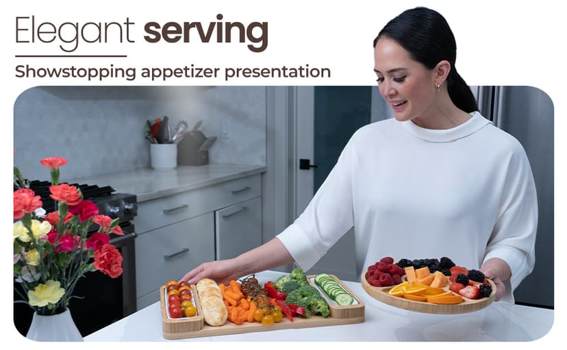 Meat Cheese Platter, Movie Nights, Family Gatherings, BBQ Picnic Essentials, Dinner Party Hosting Appetizer, Wine Nights Charcuterie Boards Set, Bamboo Cheese Tray with Serving Accessories B0CJH76S39