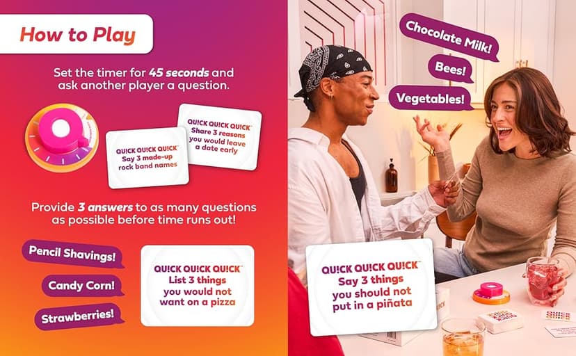 Quick Quick Quick By Relatable, Unleash Your Inner Funny with The Ultimate Party Games for Friends and Family Game Night, Perfect Adult Games & Kids Games, The Fastest Way to Have Fun, Ages 8 to 108