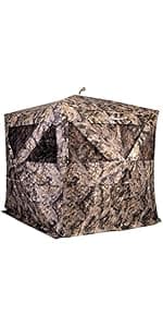 AMERISTEP Hunting Foldable Design Portable Lightweight High-Back Blind Chair with Backrest, Mossy Oak Break-up Country