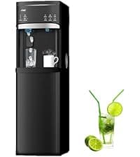 IKT 4-in-1 Hot/Cold Water Cooler with Ice Maker, 5 Gal, Bottom Load, Bullet Ice 22lbs Per Day Innovative Slim & Sleek Design for Home or Office White