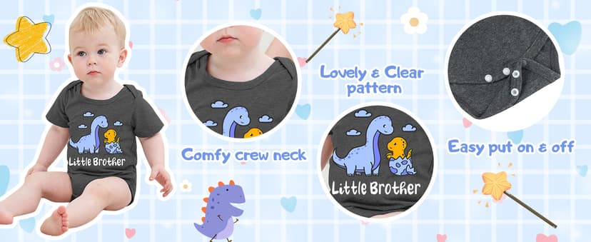 Funnycokid Big Sister Little Brother Matching Outfits Toddler Girl Shirt Newborn Boys Clothes