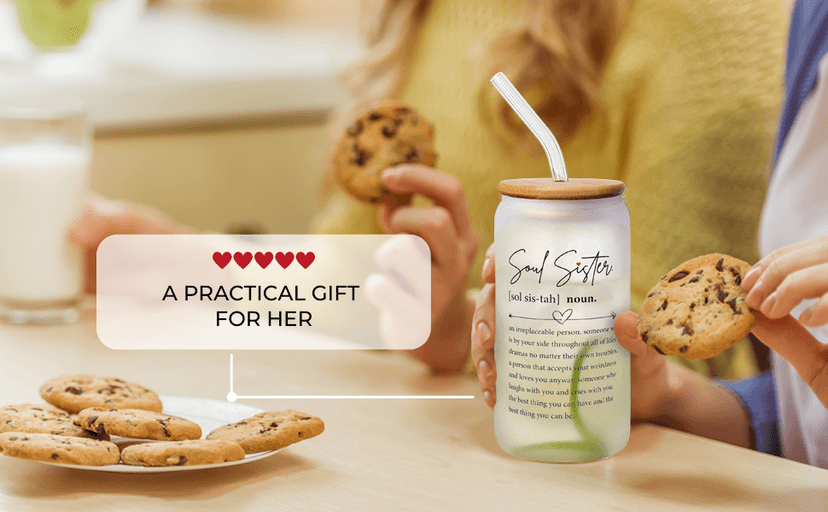 Friendship Gifts for Women Friends, Gifts for Friends Female, Gifts for Best Friend - Gifts for Sister - Sister Birthday Gifts - Galentines Day, Valentines Gifts for Friends - 16 Oz Can Glass