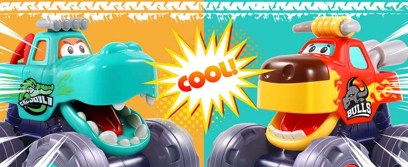 Car Toys for 1 Year Old Boy Gifts, Pull Back Monster Truck Toy Cars for Toddlers 1-3, 1 2 3 One Year Old Boy Birthday Gift 1st Vehicles Kids Stocking Stuffers Toddler Baby Boys Toys 12-18 Months