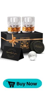 Whiskey Set Gifts for Men, DIOXADOP 6 Stainless Steel Whisky Stones 2 Crystal Whisky Glasses 1 Blessing Card in a Exquisite Wooden Box, Prepare a Gift for Whiskey Scotch Bourbon Lover