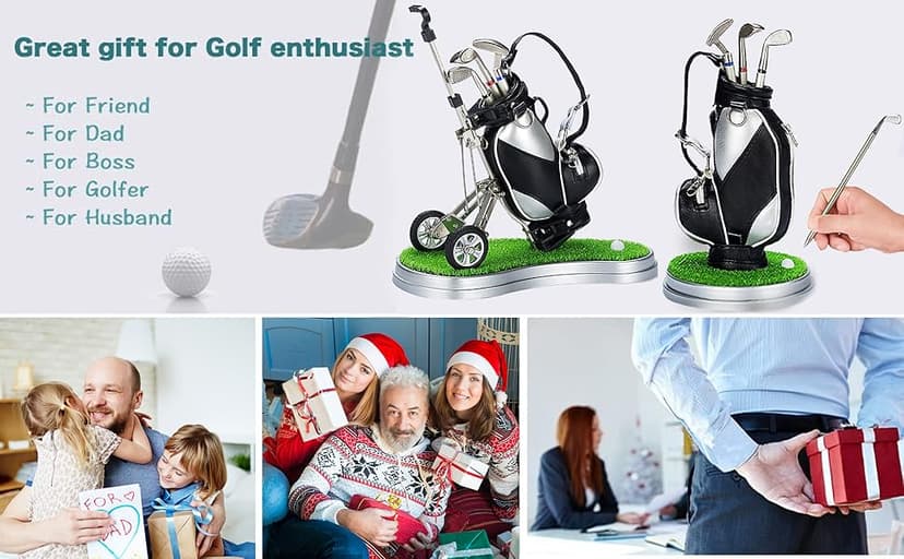 Gifts for Men, Golf Pen Holder Desk Accessories for Men Women Golfers, Birthday Graduation Gifts for Him Her, Dad Gifts for Dad Husband from Daughter Son Wife, Funny Home Office Decor Gadgets for Boss