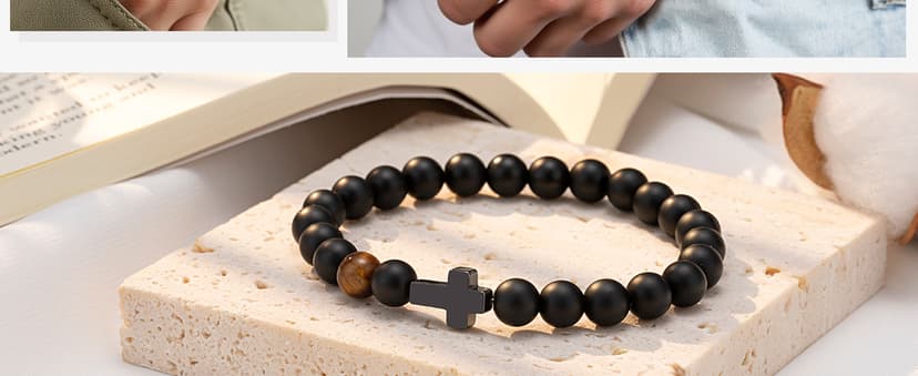 To Mens Gifts Cross Bracelet for Son, Grandson, Dad, Husband, Godfather, Men - Birthday Graduation Retirement Christmas Christian Gift for Teens Men