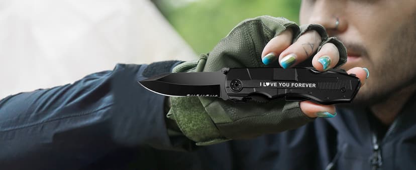 Gifts for Boyfriend Husband,Multitool Pocket Knife "I LOVE YOU",Anniversary Birthday Christmas Valentines Day Gifts for Him,Unique Camping Hunting Cycling Gift Ideas for Men