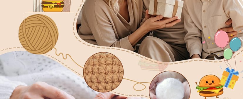 Mini Birthday Gift for Son from Dad Mom Handmade Crochet Burger for New Dad Son-in-Law Adult Sons New Father Christmas Basket Idea from Parents to Sons from Mother Father