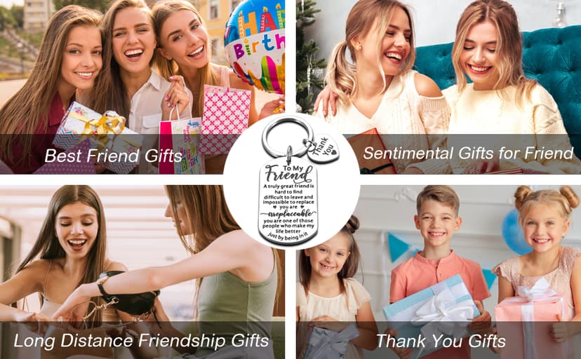 Gift for Best Friend Women Men Friendship Gift for Him Her Christmas Birthday Graduation Gifts for Friends Sentimental To My Friend Keychain Thank You Gifts Bestie