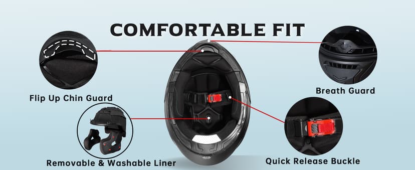 TRIANGLE Modular Motorcycle Helmets for Men Flip Up Full Face Helmet Dual Visor with Internal Sunshield DOT Approved