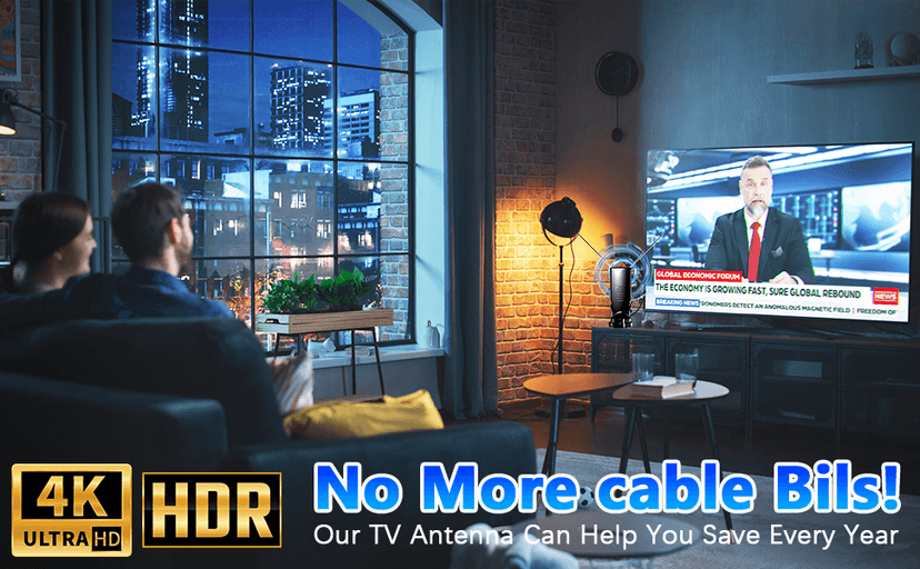 Rabbit Ears TV Antenna Indoor for Smart & Older TVs, HDTV Antenna with Adjustable Dipoles, Long Range VHF/UHF Reception, Supports 4K 1080p, Free Local Channels, Easy Setup, No Monthly Fee