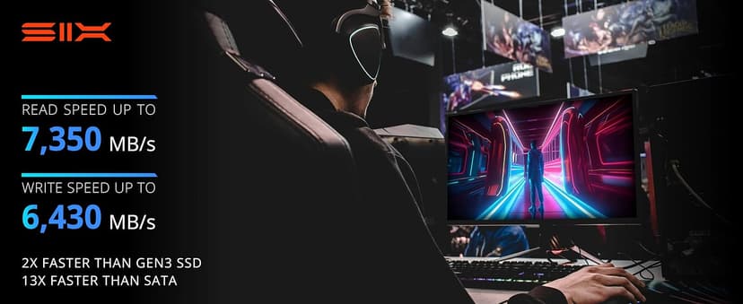 SIX NVME M.2 SSD PCIe 4.0-1TB m.2 2280 ssd, Read UP to 7350MB/s 1TB for Gaming PS5 Memory Storage Expansion with Heatsink, Internal Solid State Hard Drive PCIe gen 4x4 Nvme for Laptop Desktop pc