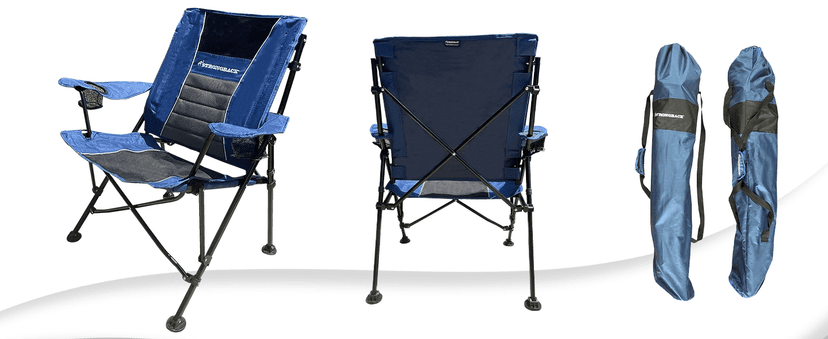 STRONGBACK Camping Chair Guru Heavy Duty Camping Chairs with Lumbar Support - Backpack Folding Camp Chair - Lime Green