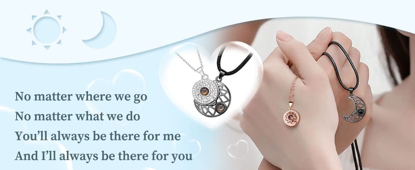 UPROMI Couple Necklace for Boyfriend/Girlfriend/Husband/Man/Soulmate, Anniversary Christmas Birthday Wedding Gifts for Him Her