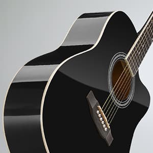 Moukey 41" Acoustic Guitar for Beginners Adult Teen Full Size Guitarra Acustica with Chord Poster, Gig Bag, Tuner,Steel Strings, Capo, Strap - Black