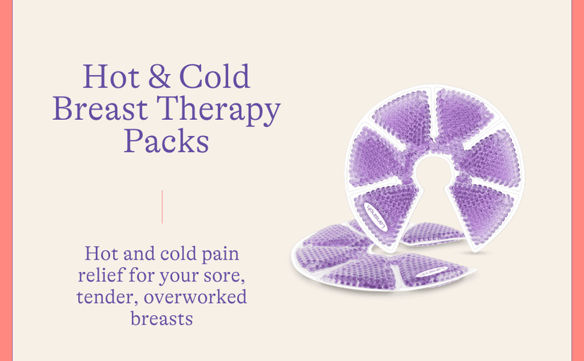 Lansinoh Breast Therapy Packs, Hot and Cold Breast-Pads with 2 Soft Covers, Postpartum Essentials for Nipple Pain Relief, Mastitis, Engorgement, Support for Breastfeeding and Pump Aid, 2 Pack