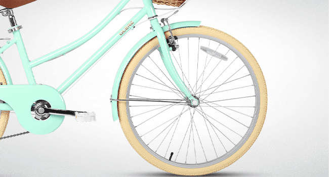 Glerc 20 24 26 Inch Beach Cruiser Bike, 6-Speed Hybrid City Bicycle for Girls Youth and Over 6 Years Old, Missy Bike with Wicker Basket & Lightweight, Multiple Colors