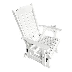 Fortune Candy Wooden Patio Glider for One Person, with High Back and Deep Contoured Seat, Solid Fir Wood, Heavy Duty 600 LBS (Cedar Tone, 1-Seater)