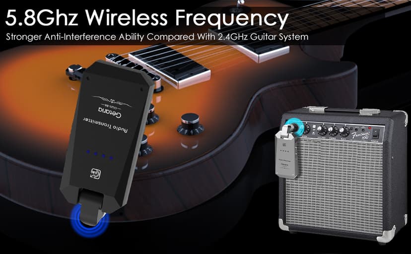 5.8Hz Guitar Wireless System Anti-Interference Instrument 4Channels Wireless Transmitter Receiver Digital Audio Cordless System Bass For Electric Guitars Bass
