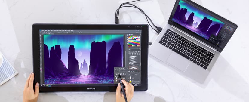 HUION KAMVAS 22 Drawing Tablet with Screen 120% sRGB PW517 Battery-Free Stylus Adjustable Stand, 21.5inch Pen Display for Windows PC, Mac, Android