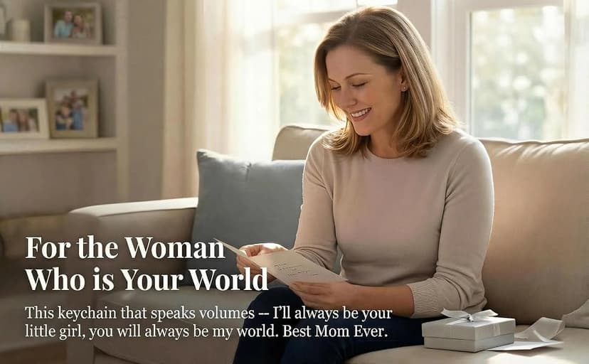 Mothers Day Gifts, Mom Gifts from Daughter for Birthday, I'll Always Be Your Little Girl, You Will Always Be My World, Best Mom Ever Keychain for Valentines Day Christmas Stocking Stuffers