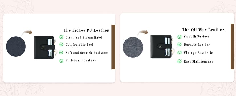 Airkit Small Wallets Woman RFID Blocking Leather Credit Card Holder - with ID Window - Card Wallets for Women - with Zipper Coin Purse - Keychain Wallet