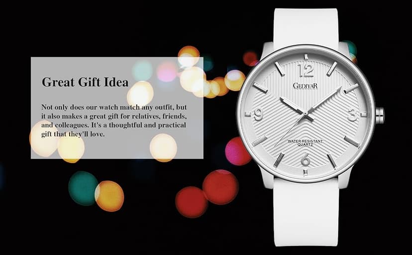 GEDIYAR Men's Fashion Minimalist Wrist Watch Waterproof Watches Simple Ultra Thin Analog Quartz Silicone Watch for Men