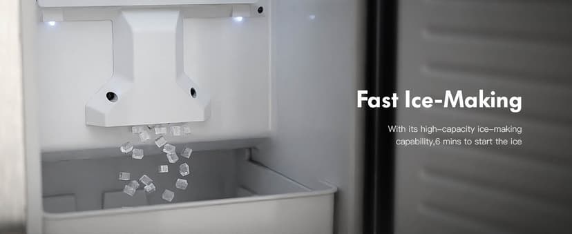 Kismile Under Counter Nugget Ice Maker, Pebble Ice Machine 80 lbs/Day, 24H Timer, Self-Cleaning, Double Ice Baskets, Built-in Ice Maker for Home & Office (Grey