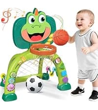 Boy Girl Toys for 12-18 Months with Sound Music, Interactive Learning Birthday Gift for Kids Marstone Toddler Basketball Hoop Soccer Goal Activity Toy for 1-3 Years Old B0FF9X3J72