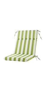 BLISSWALK Outdoor Adirondack Chair Cushions, Set of 2 Solid,Tufted Thick Seat & Round High Back Wicker Chair Cushions for Patio Furniture,48"x21"x4",Invisible Green