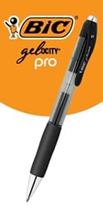 BIC Glide Bold Black Ballpoint Pens, Bold Point (1.6mm), 4-Count Pack, Retractable Ballpoint Pens With Comfortable Full Grip