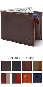 SERMAN BRANDS Money Clip Wallet - Mens Wallets slim Front Pocket RFID Blocking Card Holder Minimalist Mini Bifold