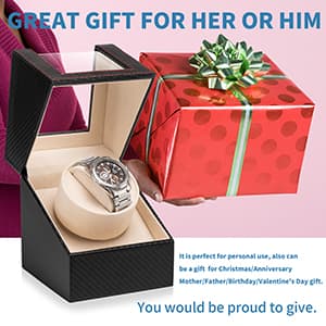 Efaithtek Automatic Single Watch Winder for Automatic Watches,Rotating Watch Case with Japanese Quiet Motor,AC Adapter or Battery Powered