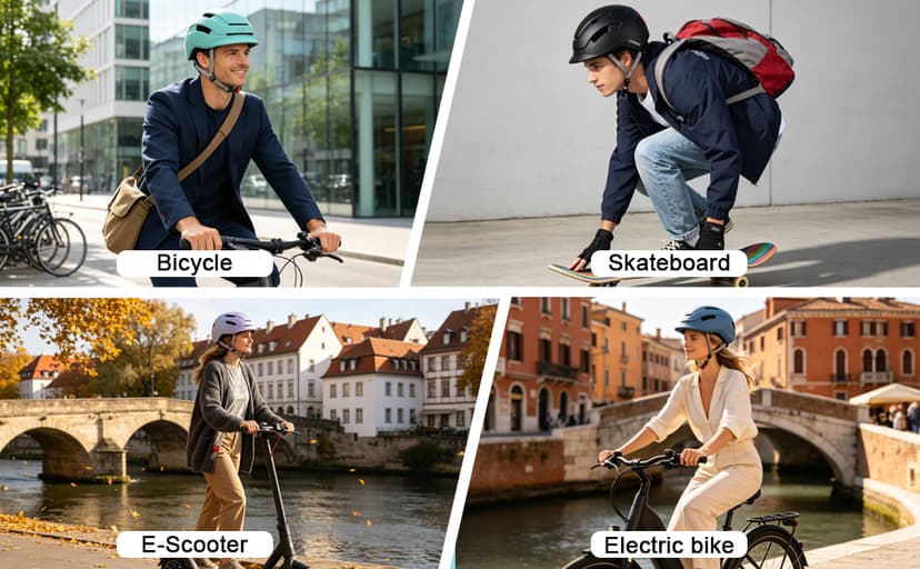 Adult Urban Bike Helmet - Adjustable Fit System & Integrated Taillight for Men Women
