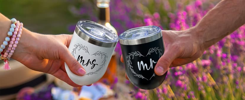 Hap Tim Wedding Gifts for Couples, Bridal Shower Gifts, Engagement Gifts for Newlyweds, Mr and Mrs gifts - Wine Cooler Bag Insulated Wine Carrier Tote with Tumblers, Bamboo Cheese Borad B0D8DR2S84