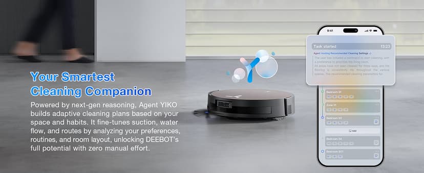 ECOVACS DEEBOT X11 OmniCyclone Robot Vacuum and Mop, PowerBoost Charging, OZMO Roller 2.0 Instant Self-Washing Mop, 19,500Pa Blast Suction, Bagless OmniCyclone Station, AIVI 3D Smart Navigation