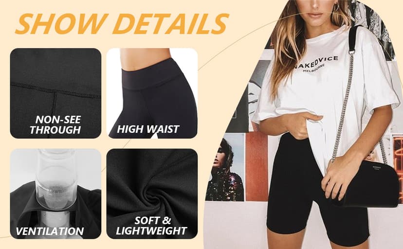 TNNZEET 7 Pack Biker Shorts for Women - 5''/8''/3'' High Waisted Workout Tummy Control Spandex Gym Shorts for Yoga Athletic