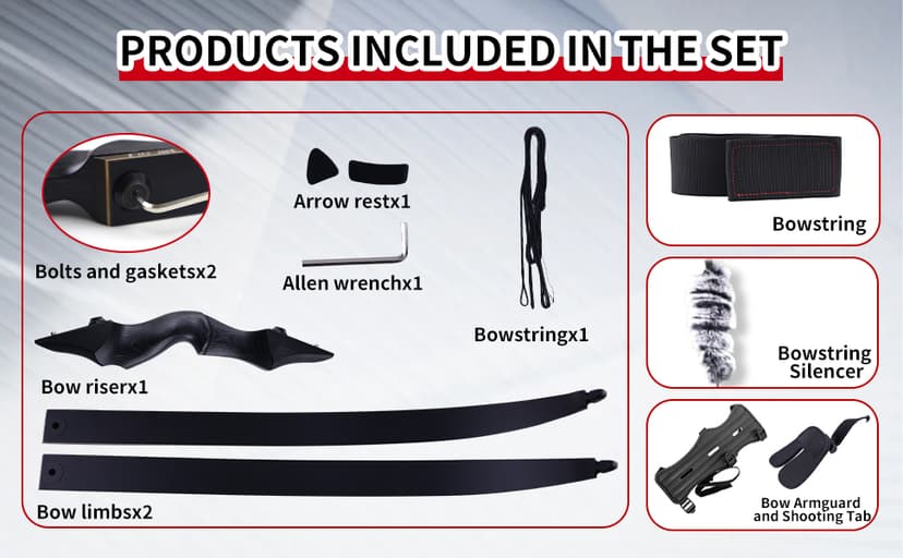 Black Hunter Recurve Bow 60" Right-Handed Bow Ergonomically Designed for Comfortable Grip Suitable for Beginners and Longbow Enthusiasts to Train Or Hunt