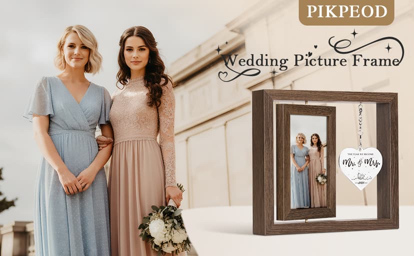 Mrs and Mrs 2026 Brown Picture Frame, Mrs & Mrs Wedding Gifts, Newlywed Engagement Present Lesbian Couple Bridal Shower Gifts, LGBT Gift Ideas