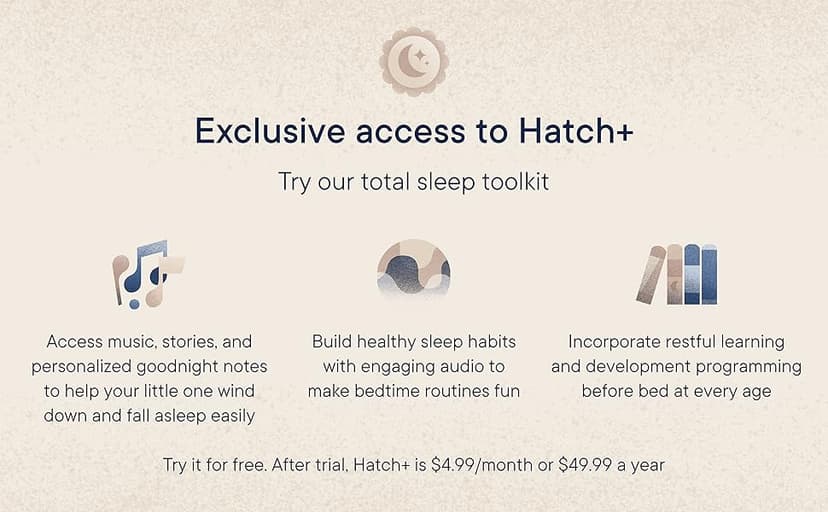 Hatch Rest Baby Sound Machine, Night Light | 2nd Gen | Registry Essential, Sleep Trainer, Routine Builder, Time-to-Rise Alarm Clock, White Noise Soother, Nursery Stories, Toddler Kids Bedroom (Wi-Fi)