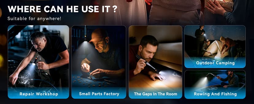 VIBELITE Extendable Magnetic Flashlight with Telescoping Magnet Pickup Tool-Cool Gadget Birthday for Men, Dad, Husband, Him, Father, Mechanic,Tech, Handyman, Boyfriend, Women, Black